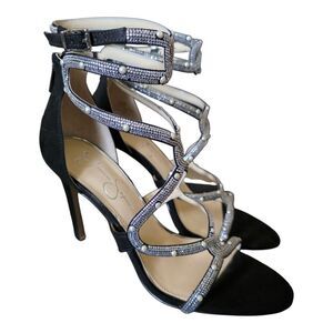 JESSICA SIMPSON Janya Caged Rhinestone Dress Sandals - Size 10
